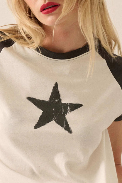 Starstruck Cropped Raglan Graphic Baby Tee