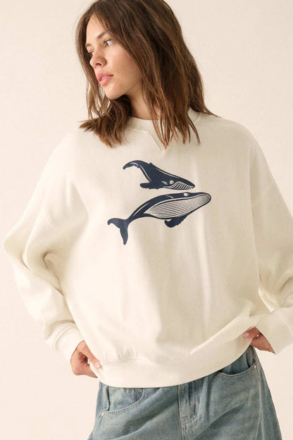 Whale of a Time French Terry Graphic Sweatshirt