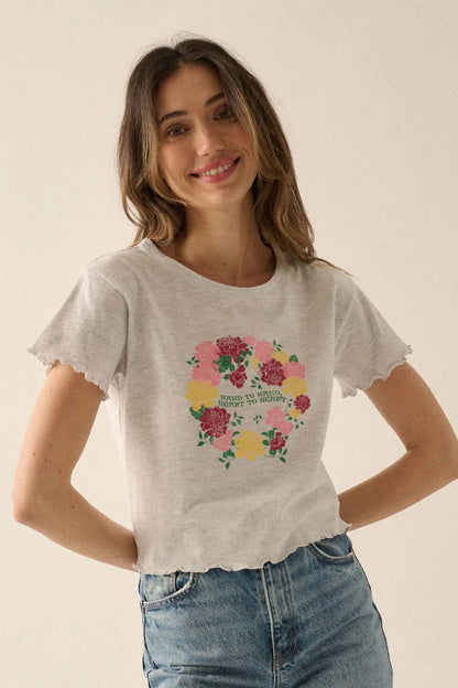 Hand to Hand Floral Graphic Baby Tee