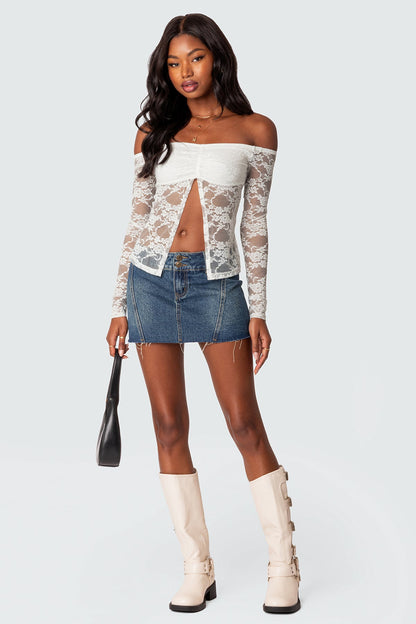 Donnie Washed Denim Mini Skirt