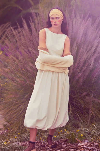 Natural Beauty Boatneck Bubble Midi Dress
