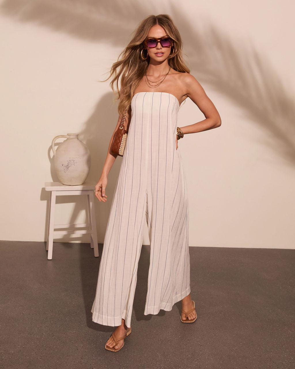 Daily Leisure Relaxed Striped Jumpsuit