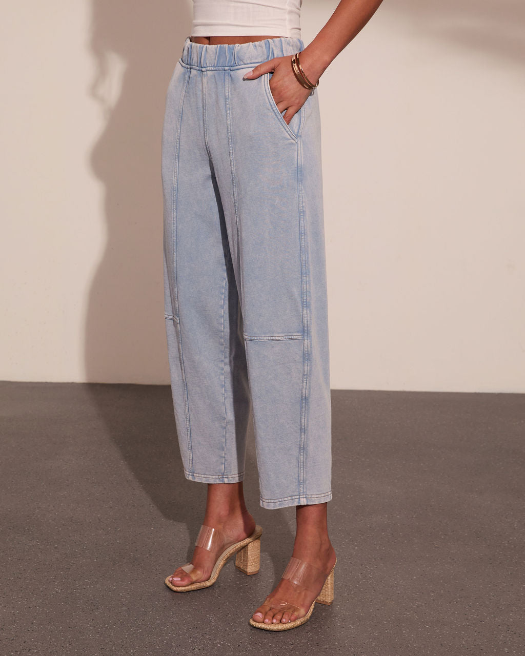Essential Style Elastic Waistband Barrel Leg Pants