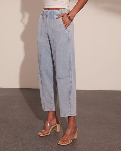 Essential Style Elastic Waistband Barrel Leg Pants