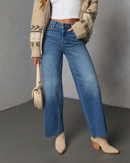 Connie Super Stretch High Rise Frayed Hem Jeans