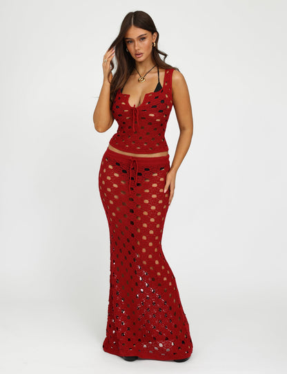 KINCADE SKIRT - RED : CHERRY RED