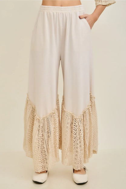Lace Drift Boho Wideleg Pants