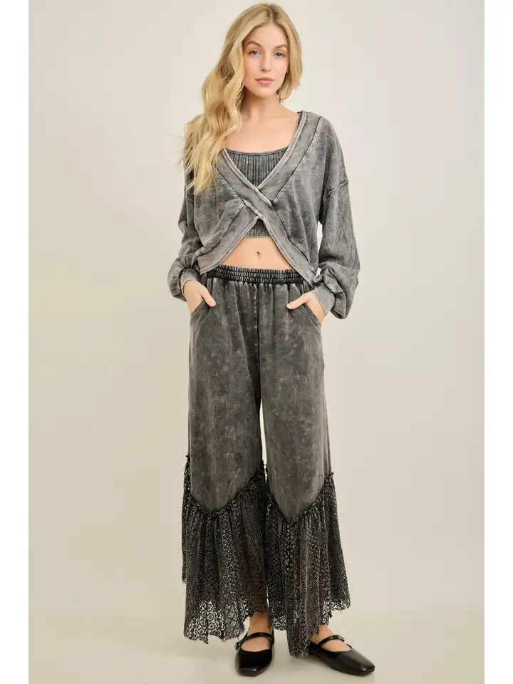 Lace Drift Boho Wideleg Pants