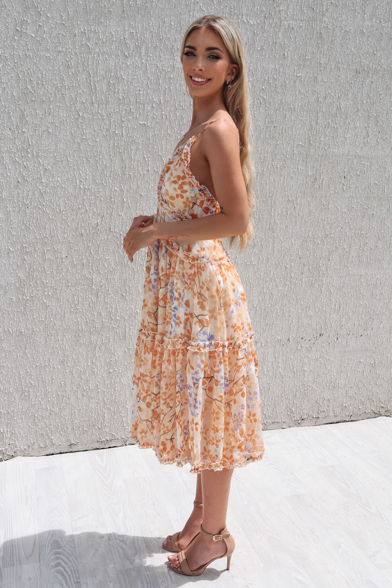 Lucianna Midi Dress - Sunrise Print