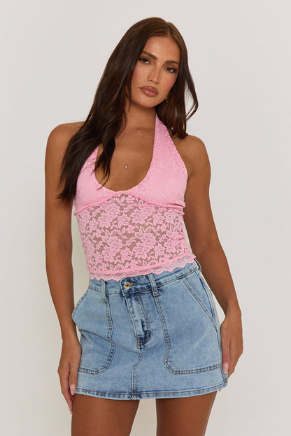 Acid Wash Blue Pocket Detail Denim Mini Skirt - Melania