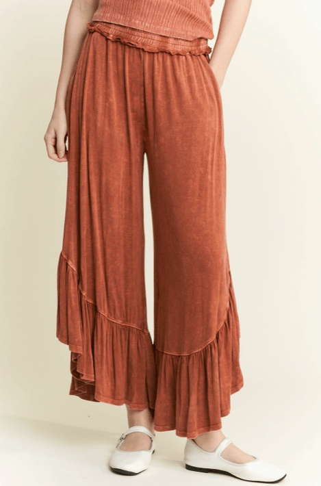 J.HER Ruffled Hem Maxi Pants