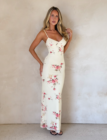 JULIANNA DRESS - YELLOW : MACRO FLORAL : POP FLORAL