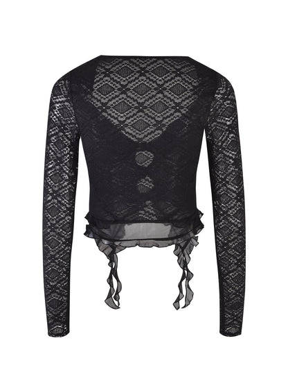 LAFAYETTE LONG SLEEVE TOP - BLACK