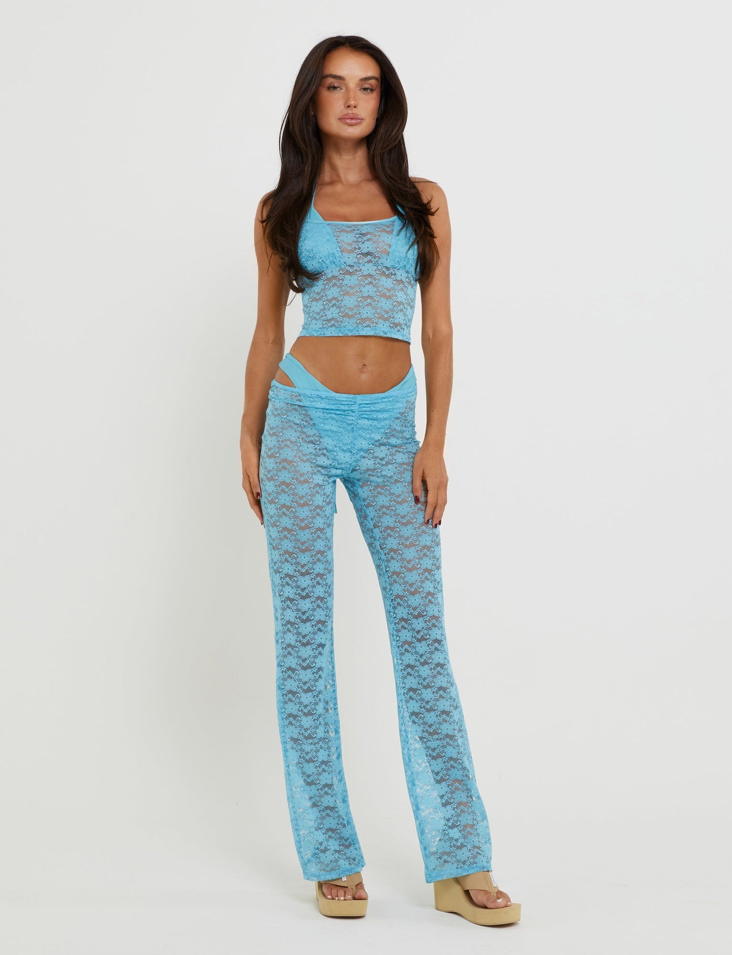 TOBIAS PANT - BLUE : ICE BLUE : BRIGHT BLUE LACE