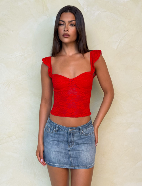 MICHAYLA MINI SKIRT - MID WASH