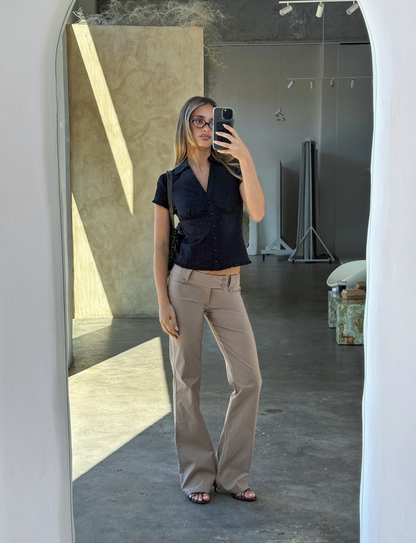 VALERIE SHORT SLEEVE SHIRT - BLACK