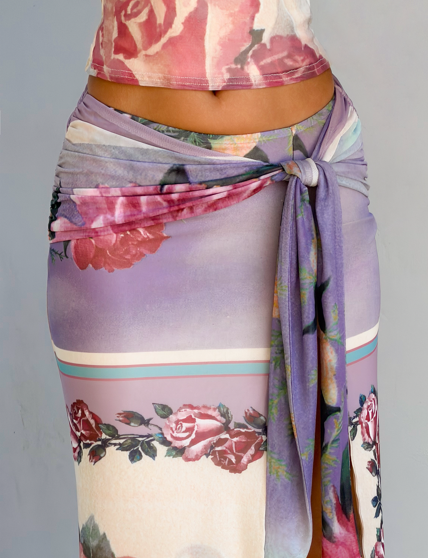 RAFFIE MAXI SKIRT - POSTCARD FLORAL