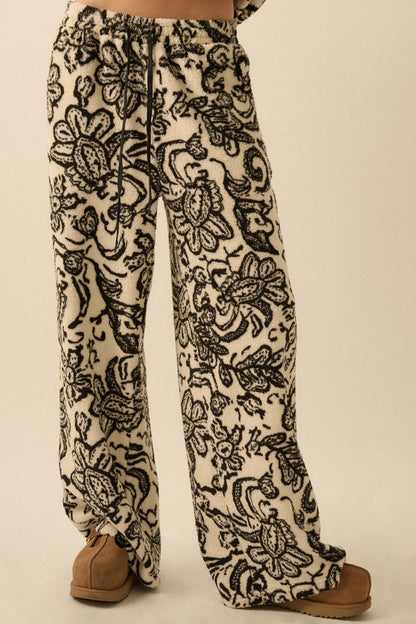 Just A Dream Paisley Fleece Wide-Leg Pants