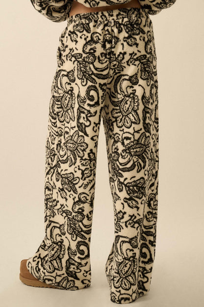 Just A Dream Paisley Fleece Wide-Leg Pants