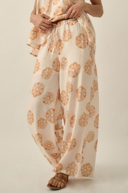 Delightful Days Floral Wide-Leg Drawstring Pants