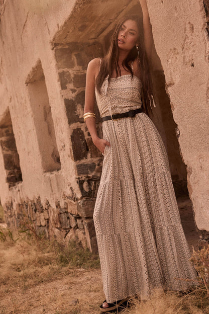 Wild Adventure Geo-Print Tiered Wide-Leg Jumpsuit