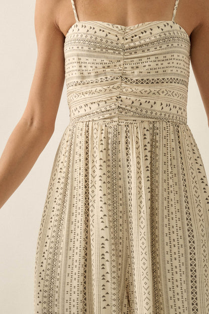 Wild Adventure Geo-Print Tiered Wide-Leg Jumpsuit