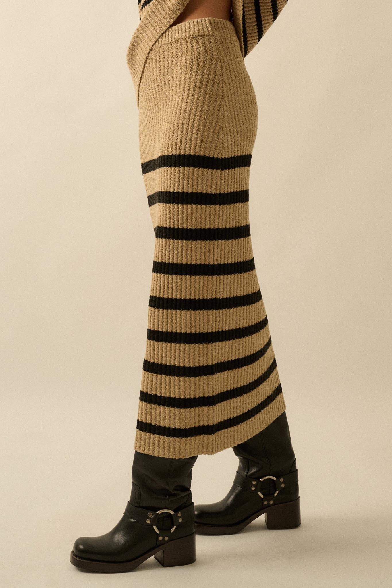 Promise the Label Striped Maxi Sweater Skirt