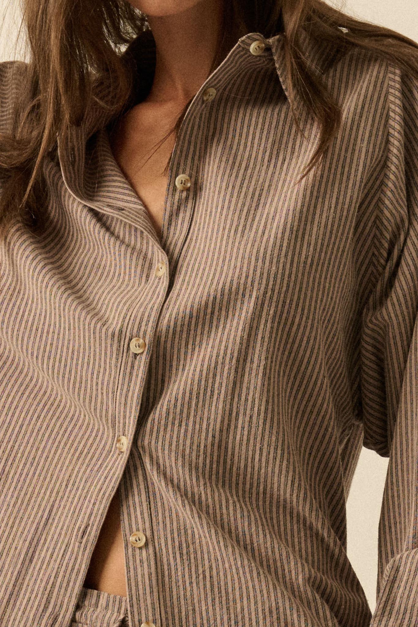 Straight Ahead Double Pinstripe Button-Up Shirt