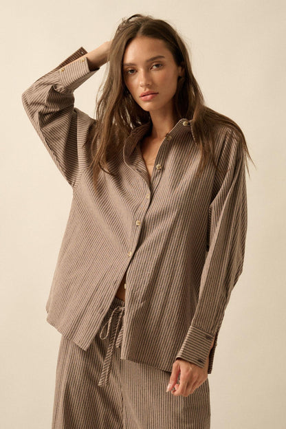 Straight Ahead Double Pinstripe Button-Up Shirt
