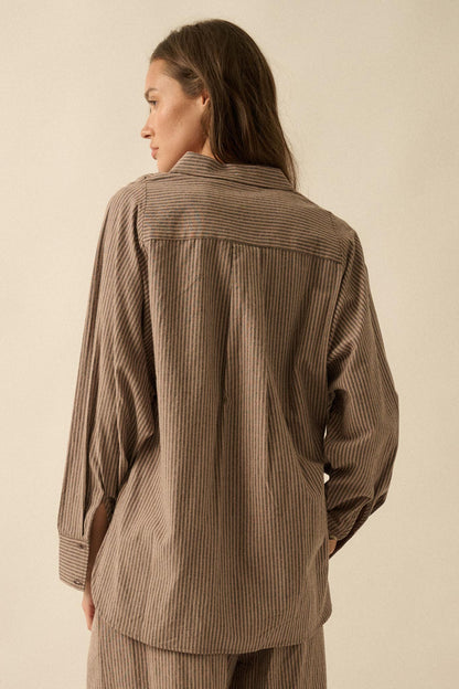Straight Ahead Double Pinstripe Button-Up Shirt
