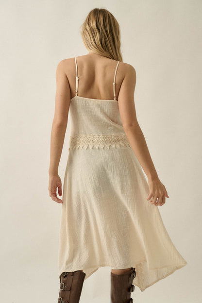Up in the Air Cotton Gauze and Lace Maxi Top