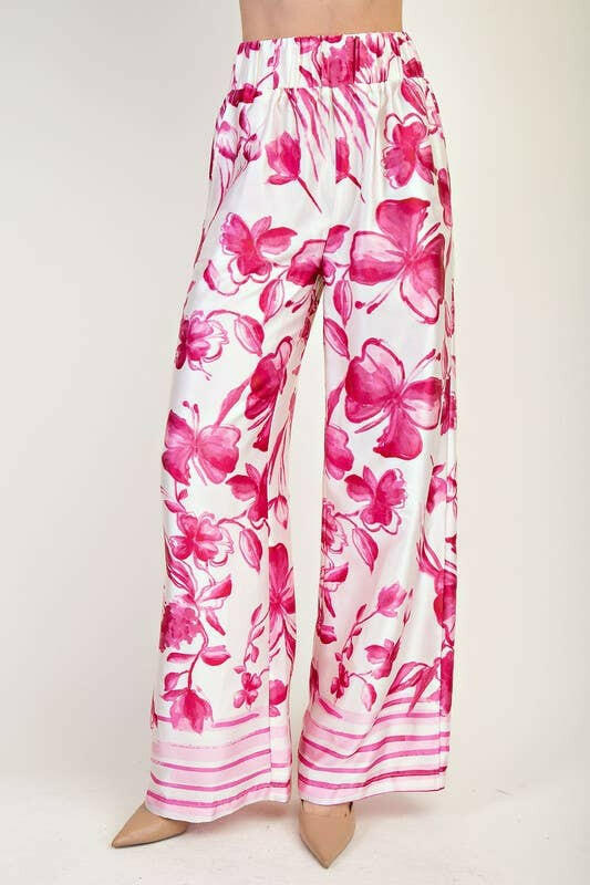 Resort Ready Printed Wide-Leg Pants