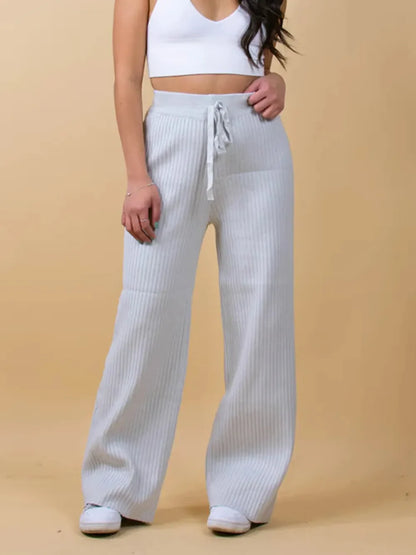 Ribbed Wide Leg Sweater Pants