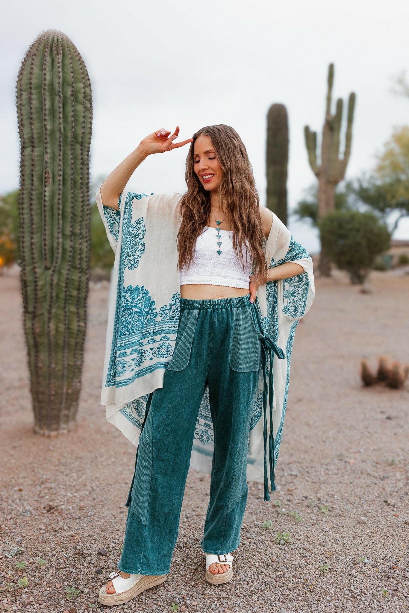 J.HER Mineral Wash Side Ribbon Bow pants