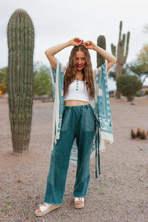 J.HER Mineral Wash Side Ribbon Bow pants