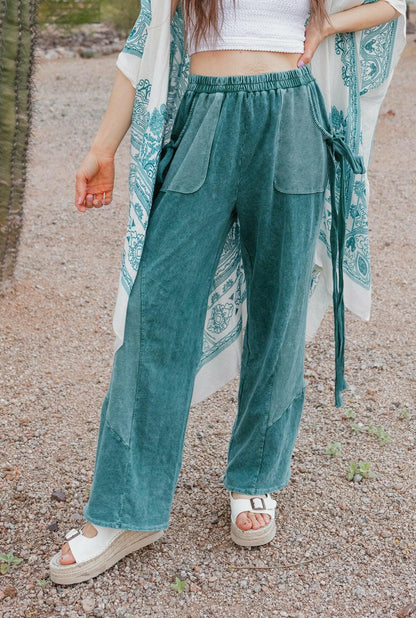 J.HER Mineral Wash Side Ribbon Bow pants