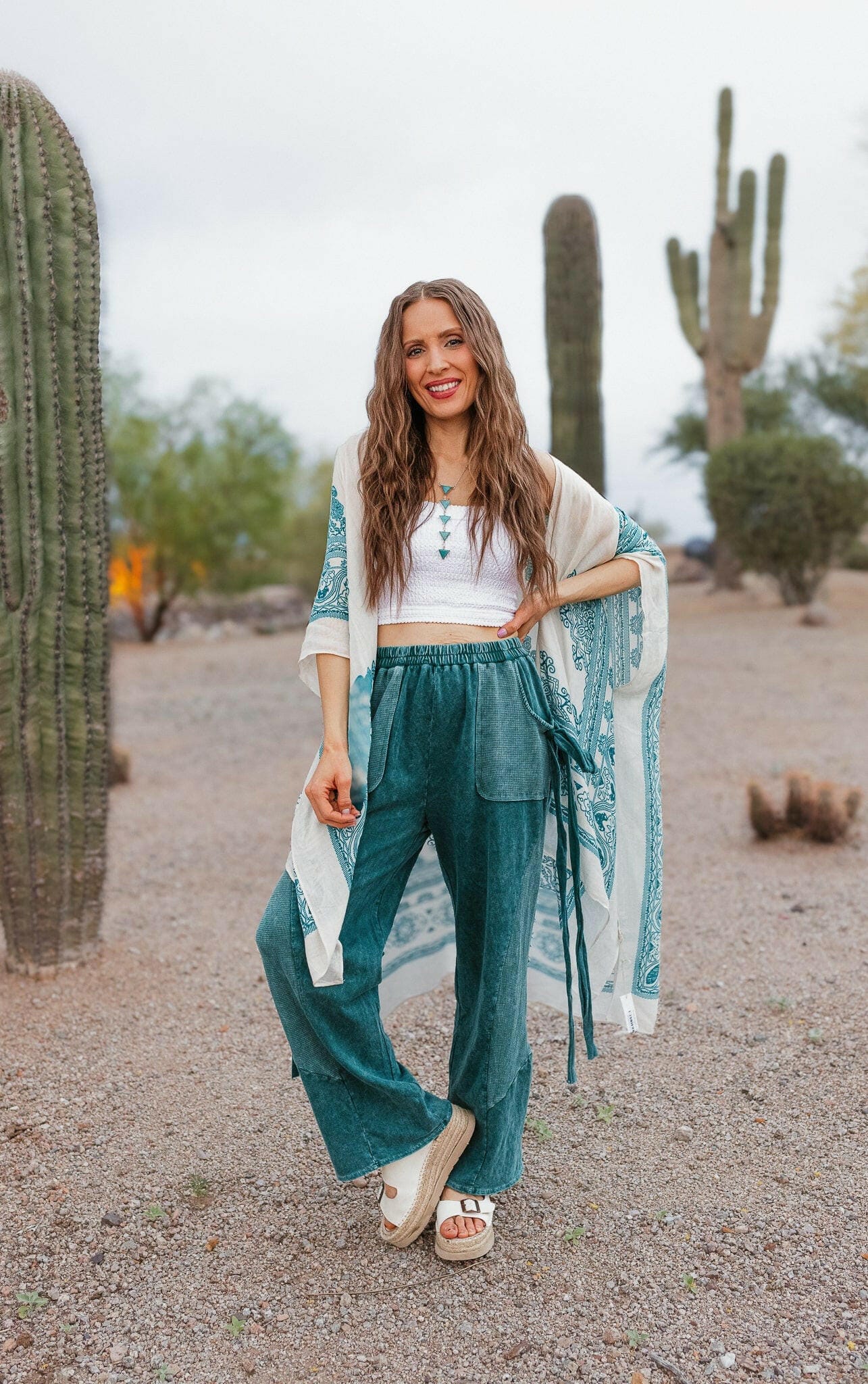 J.HER Mineral Wash Side Ribbon Bow pants