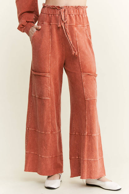 BEST Mineral Wash Wide Leg Cropped Pants