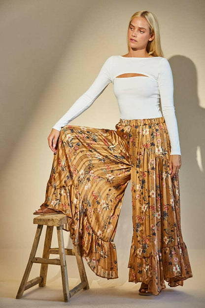 Golden Hour Ruffle Palazzo Pants