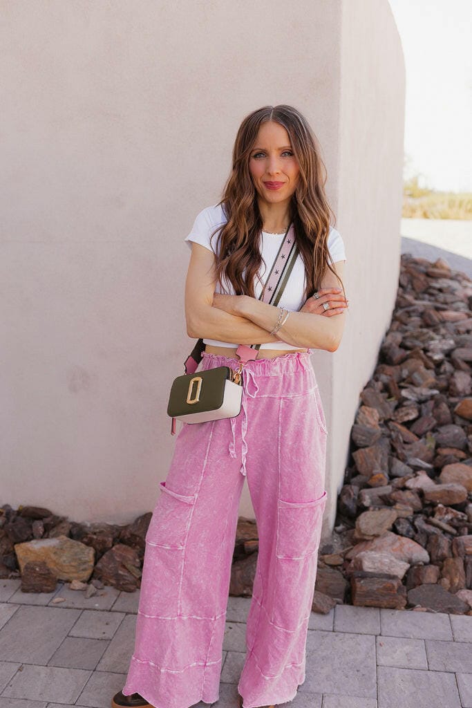 Seaside Breeze Mineral Wash Wide Leg Cropped Pants