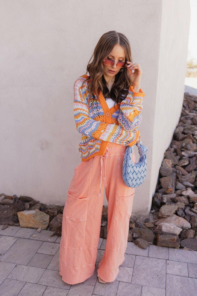 Seaside Breeze Mineral Wash Wide Leg Cropped Pants