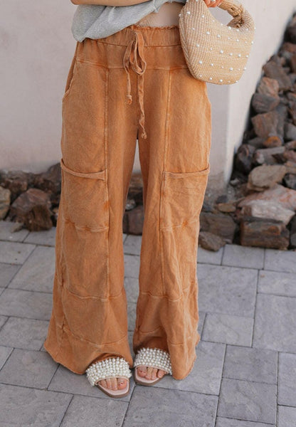 Seaside Breeze Mineral Wash Wide Leg Cropped Pants
