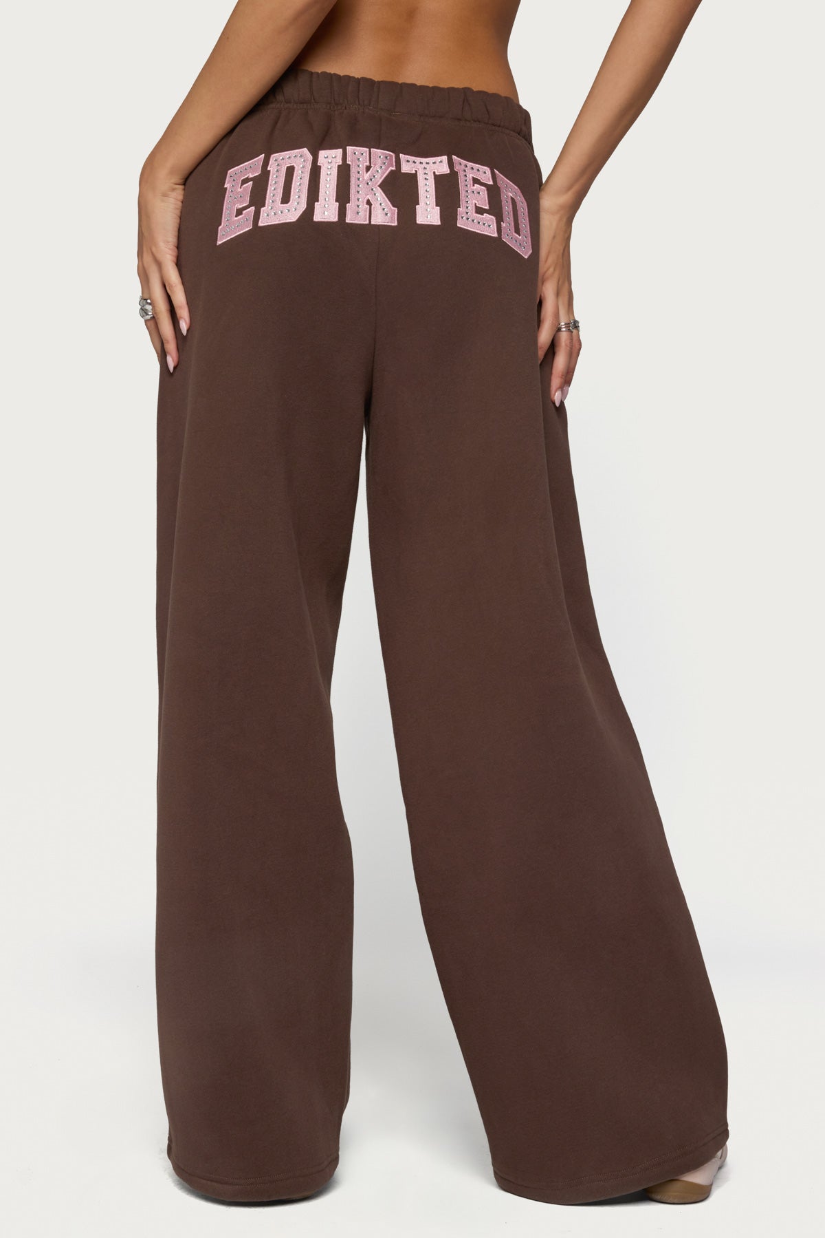 Edikted Glow Rhinestone Sweatpants
